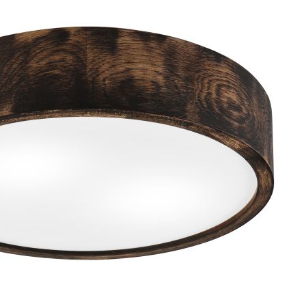 Lámpara de techo OAK SMOKY 2xE27/15W/230V Ø 37,5 cm roble/marrón oscuro