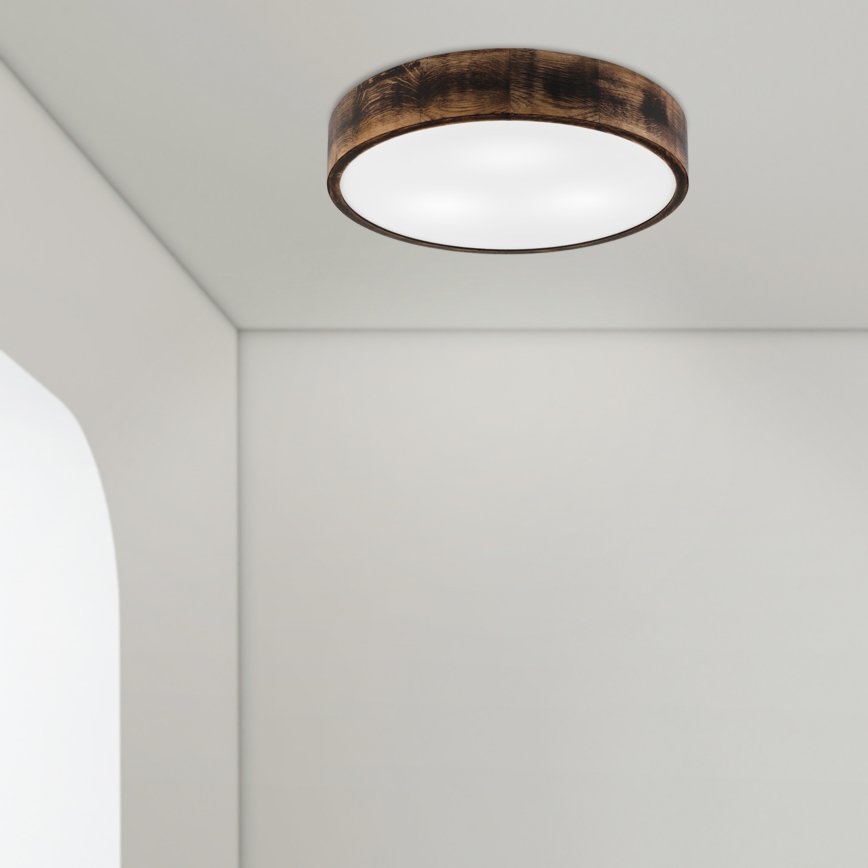Lámpara de techo OAK SMOKY 3xE27/15W/230V Ø 47,5 cm roble/marrón oscuro