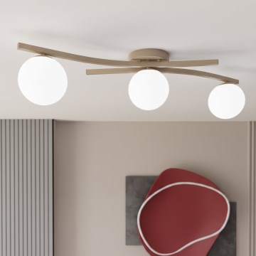 Lámpara de techo OPUS 3xE14/10W/230V beige/blanco