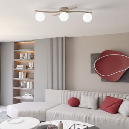 Lámpara de techo OPUS 3xE14/10W/230V beige/blanco