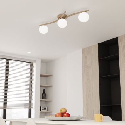 Lámpara de techo OPUS 3xE14/10W/230V beige/blanco