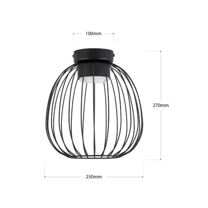 Lámpara de techo OVELLA 1xGX53/10W/230V diámetro 25 cm negra
