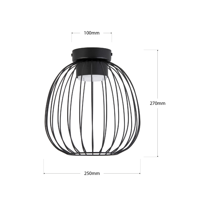 Lámpara de techo OVELLA 1xGX53/10W/230V diámetro 25 cm negra