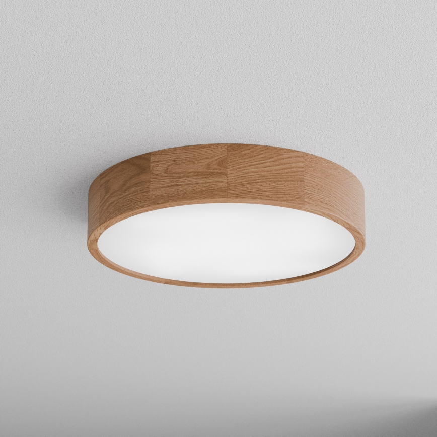 Lámpara de techo para baño con sensor CLEO 4xE27/24W/230V, diámetro 47,5 cm, IP54, acabado roble