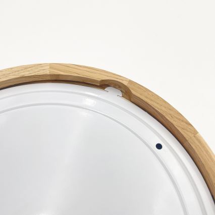 Lámpara de techo para baño LINARO, 2x E27/15W/230V, IP54, acabado en roble, diámetro 27 cm