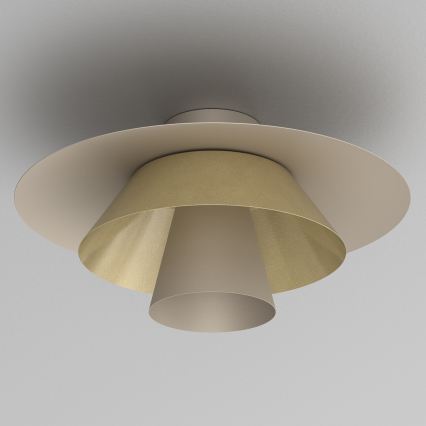 Lámpara de techo PLATO 1xE27/15W/230V, diámetro 32 cm, beige/dorado