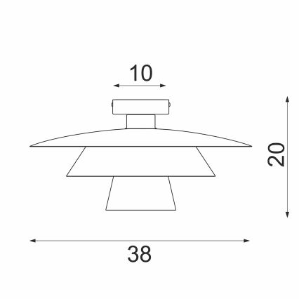 Lámpara de techo PLATO 1xE27/15W/230V Ø 38 cm bronce/dorado