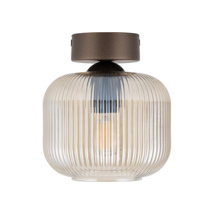 Lámpara de techo SALVIA 1xE14/10W/230V Ø 15 cm marrón/marrón ahumado