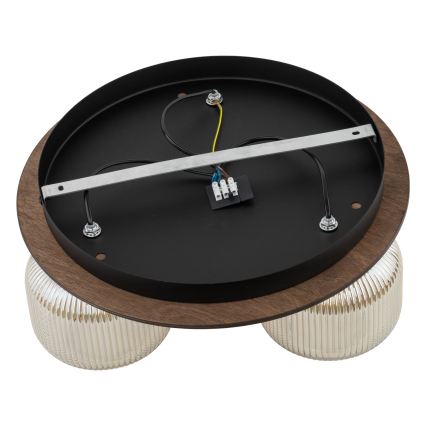 Lámpara de techo SALVIA 3xE14/10W/230V diámetro 40 cm marrón/marrón ahumado