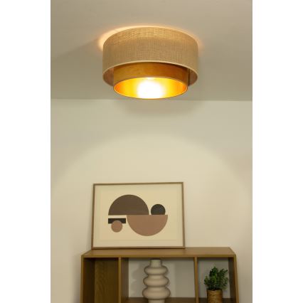 Lámpara de techo SARTA 1xE27/60W/230V Ø 45 cm cobre/yute