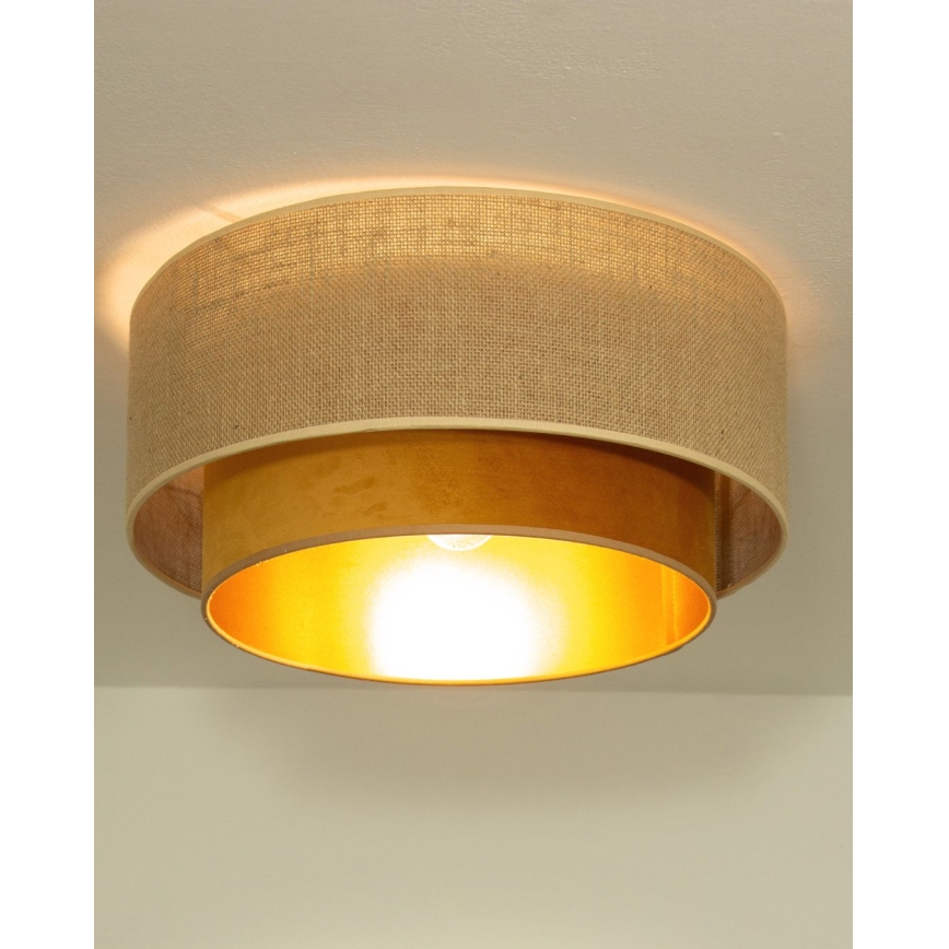 Lámpara de techo SARTA 1xE27/60W/230V Ø 45 cm cobre/yute