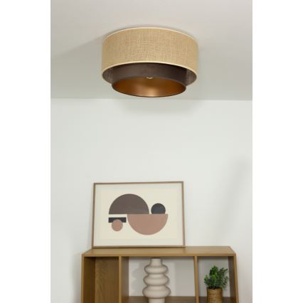Lámpara de techo SARTA 1xE27/60W/230V Ø 45 cm marrón/yute
