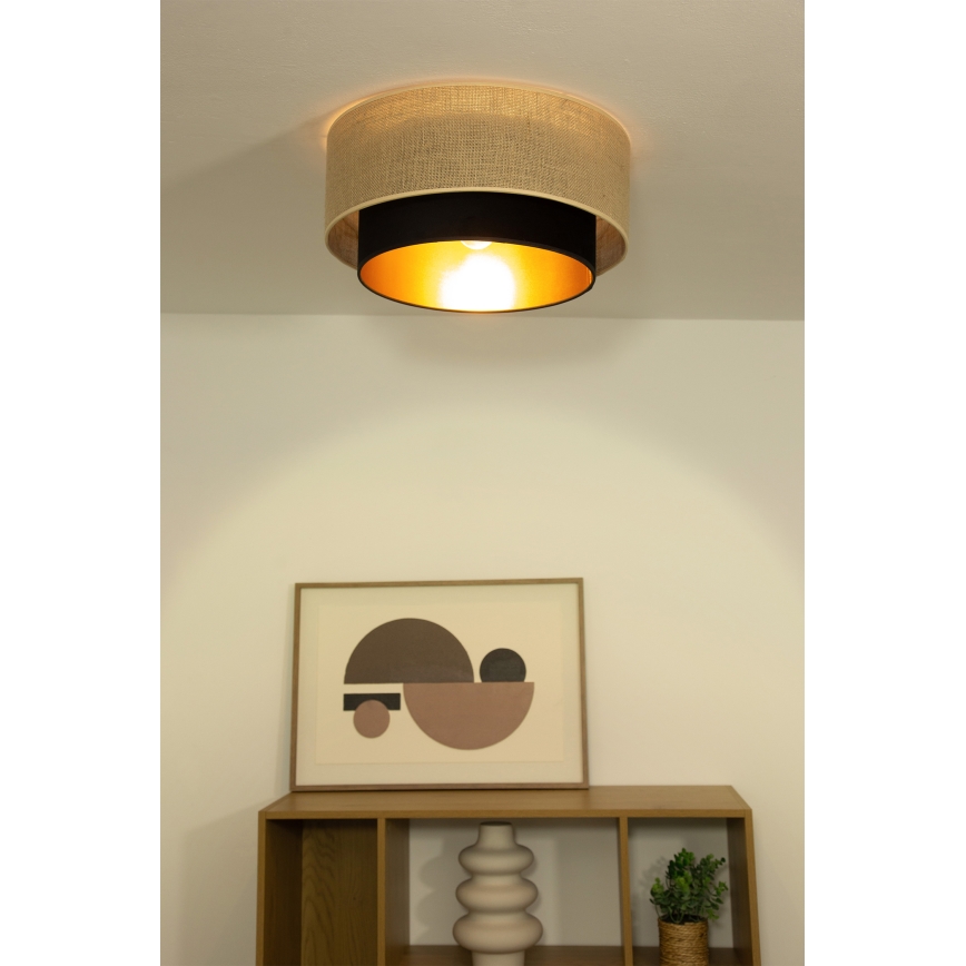 Lámpara de techo SARTA 1xE27/60W/230V Ø 45 cm negro/yute