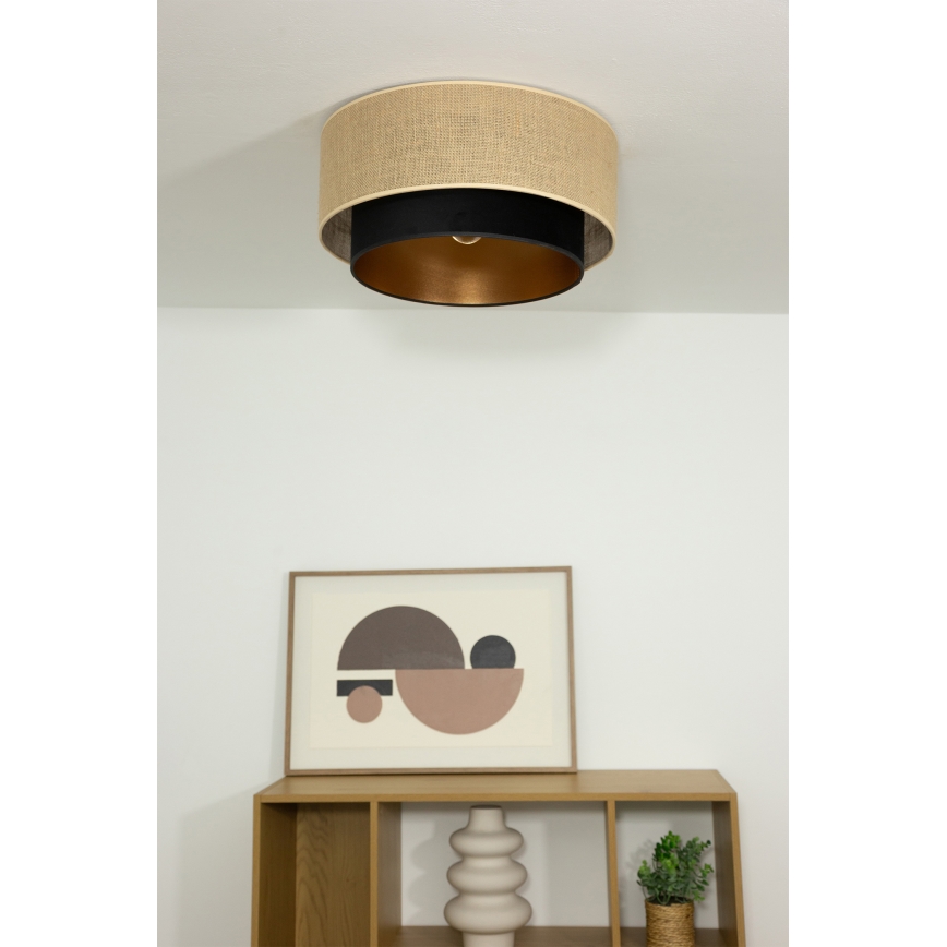 Lámpara de techo SARTA 1xE27/60W/230V Ø 45 cm negro/yute