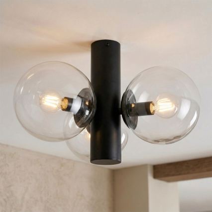 Lámpara de techo SFERIO 3xE14/5W/230V negra/transparente