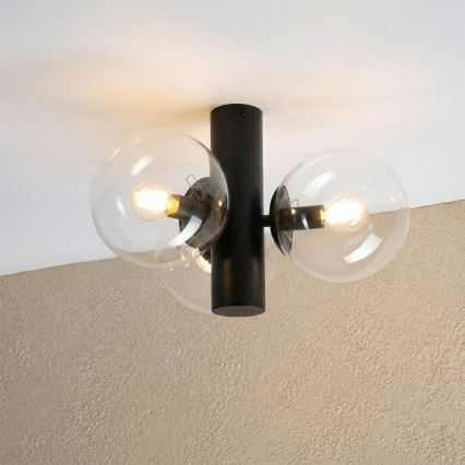 Lámpara de techo SFERIO 3xE14/5W/230V negra/transparente