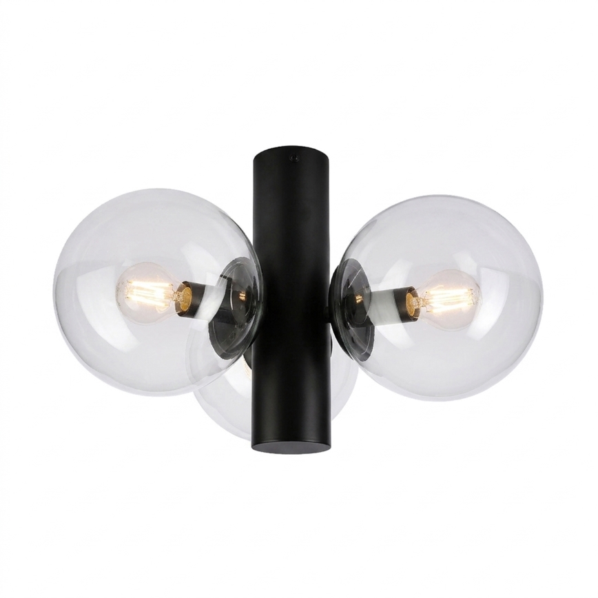 Lámpara de techo SFERIO 3xE14/5W/230V negra/transparente