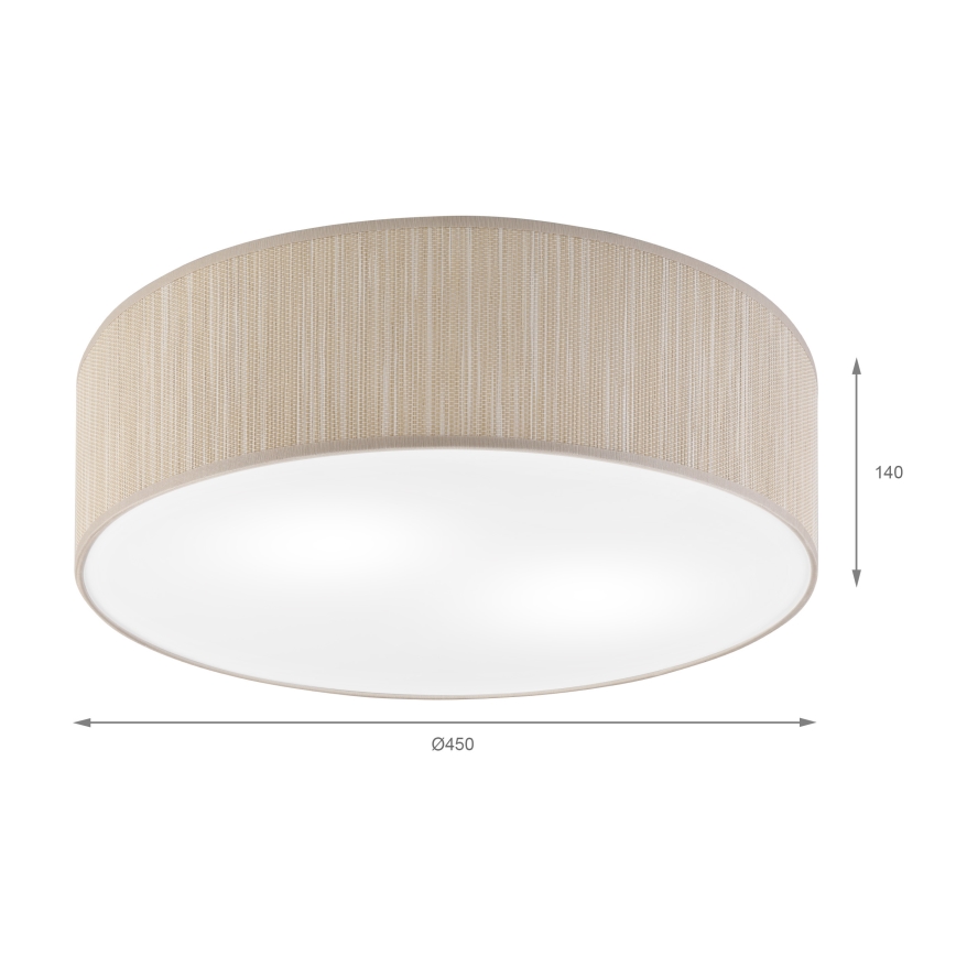 Lámpara de techo SIRJA 2xE27/15W/230V, diámetro 45 cm, beige
