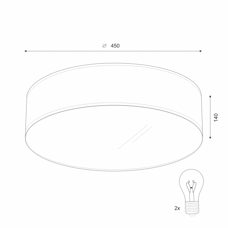 Lámpara de techo SIRJA 2xE27/15W/230V, diámetro 45 cm, color crema