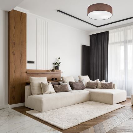 Lámpara de techo SIRJA 2xE27/15W/230V, diámetro 45 cm, color marrón