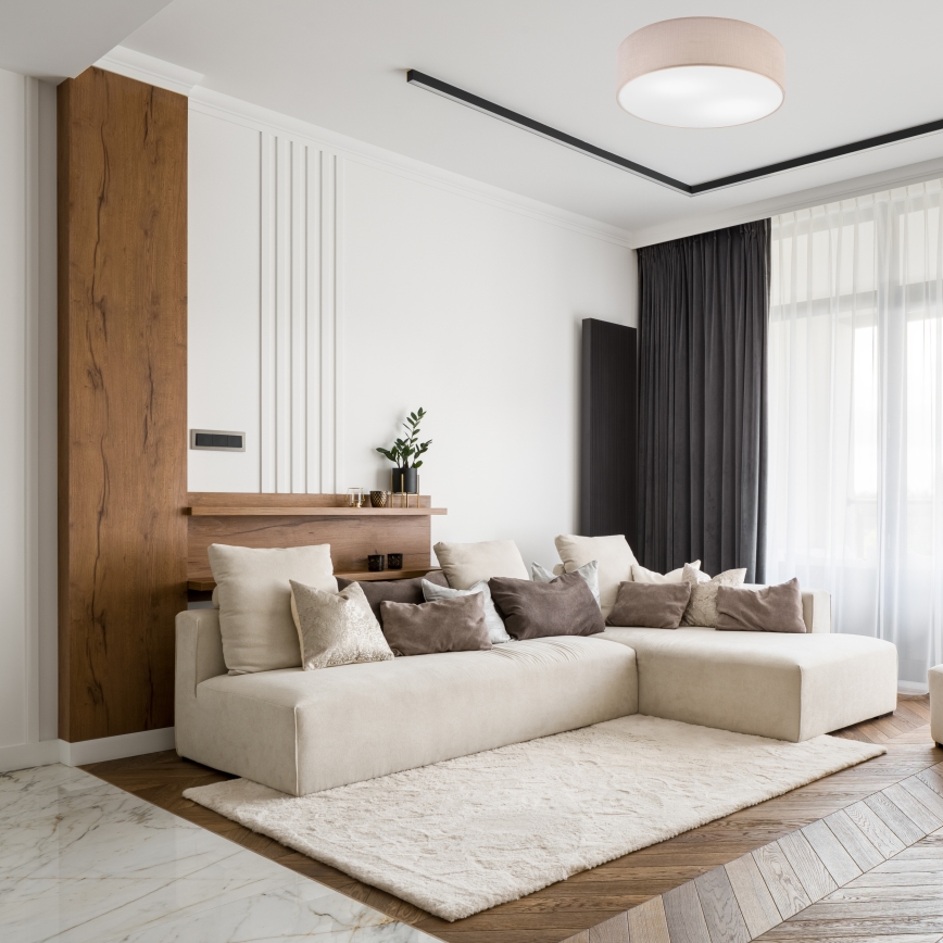 Lámpara de techo SIRJA 2xE27/15W/230V Ø 45 cm beige