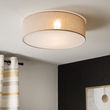 Lámpara de techo SIRJA 2xE27/15W/230V Ø 45 cm beige