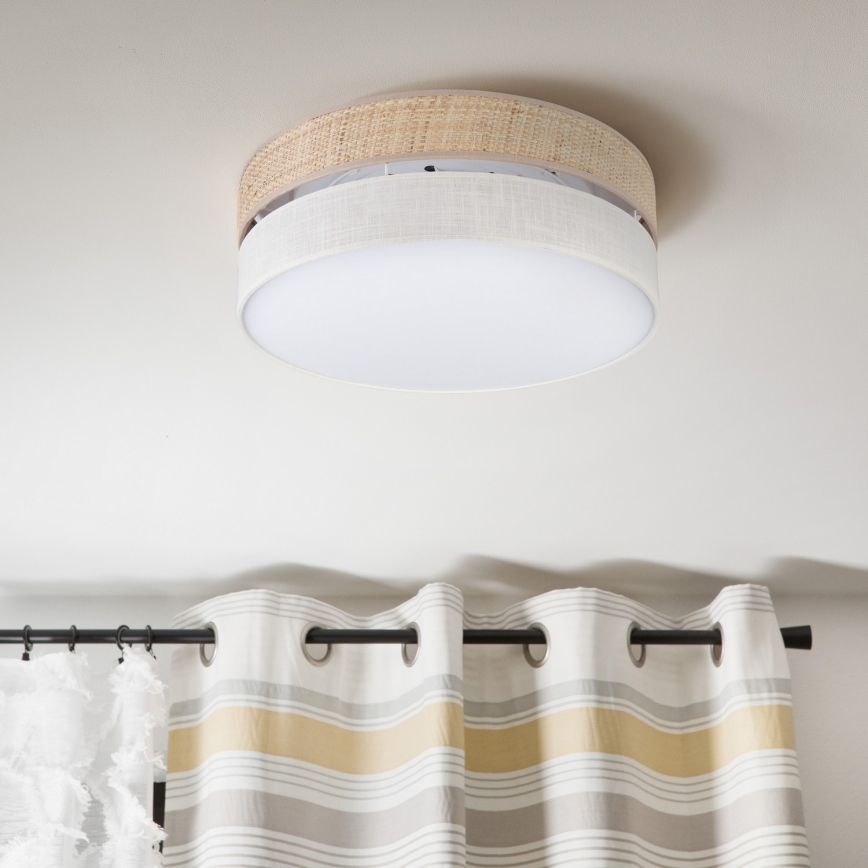 Lámpara de techo SIRJA BOHO 2xE27/15W/230V, diámetro 45 cm, beige/crema