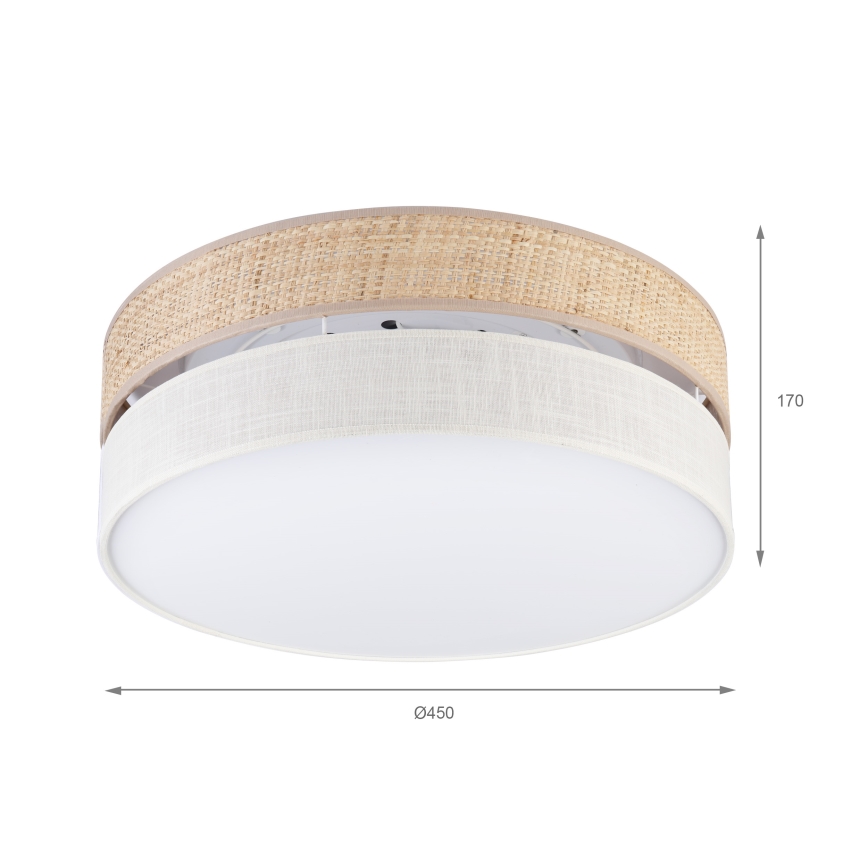 Lámpara de techo SIRJA BOHO 2xE27/15W/230V, diámetro 45 cm, beige/crema