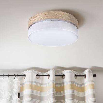 Lámpara de techo SIRJA BOHO 2xE27/15W/230V Ø 45 cm beige/blanca