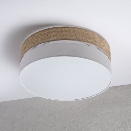 Lámpara de techo SIRJA BOHO 2xE27/15W/230V Ø 45 cm beige/blanca