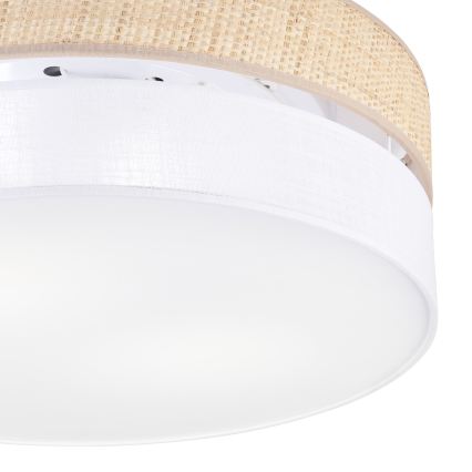 Lámpara de techo SIRJA BOHO 2xE27/15W/230V Ø 45 cm beige/blanca