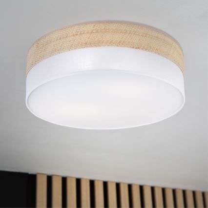 Lámpara de techo SIRJA BOHO 2xE27/15W/230V Ø 45 cm beige/blanco