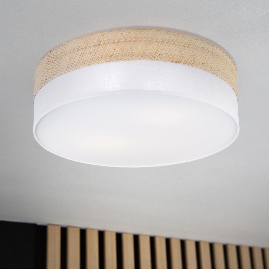 Lámpara de techo SIRJA BOHO 2xE27/15W/230V Ø 45 cm beige/blanco