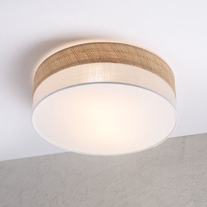 Lámpara de techo SIRJA BOHO 2xE27/15W/230V Ø 45 cm beige/blanco
