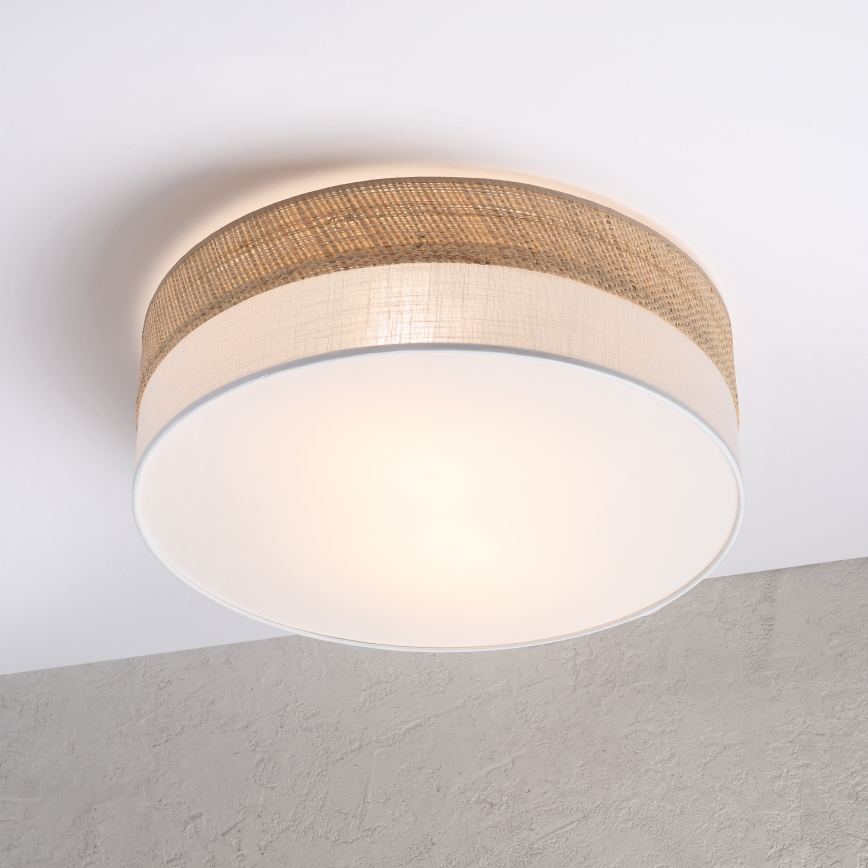 Lámpara de techo SIRJA BOHO 2xE27/15W/230V Ø 45 cm beige/blanco
