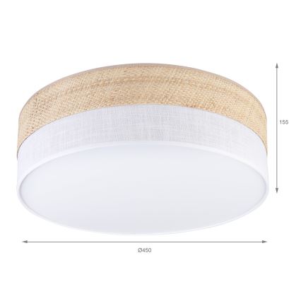 Lámpara de techo SIRJA BOHO 2xE27/15W/230V Ø 45 cm beige/blanco