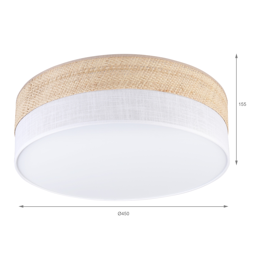 Lámpara de techo SIRJA BOHO 2xE27/15W/230V Ø 45 cm beige/blanco