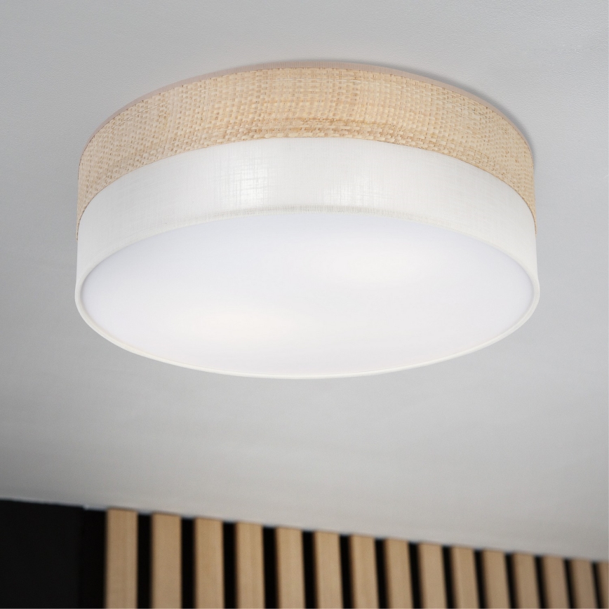 Lámpara de techo SIRJA BOHO 2xE27/15W/230V Ø 45 cm beige/crema