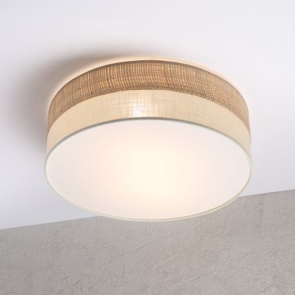 Lámpara de techo SIRJA BOHO 2xE27/15W/230V Ø 45 cm beige/crema