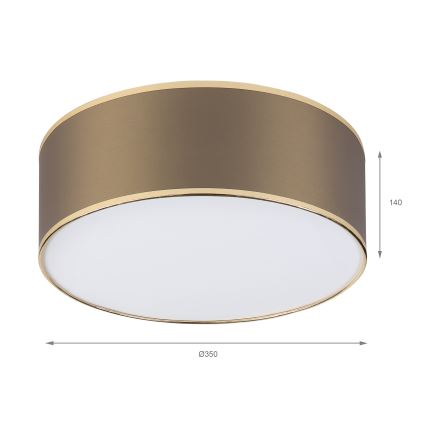Lámpara de techo SIRJA DOUBLE 2xE14/15W/230V diámetro 35 cm marrón/dorado