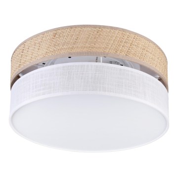 Lámpara de techo SIRJA DOUBLE BOHO 2xE14/15W/230V Ø 35 cm beige/blanco