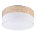 Lámpara de techo SIRJA DOUBLE BOHO 2xE14/15W/230V Ø 35 cm beige/blanco