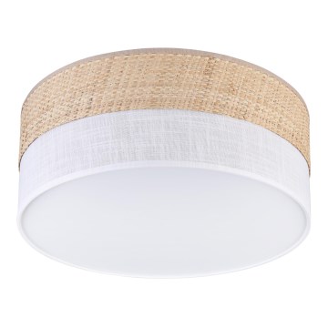 Lámpara de techo SIRJA DOUBLE BOHO 2xE14/15W/230V Ø 35 cm beige/blanco