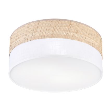 Lámpara de techo SIRJA DOUBLE BOHO 2xE14/15W/230V Ø 35 cm beige/blanco