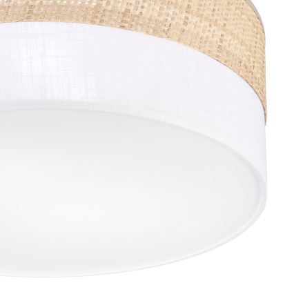 Lámpara de techo SIRJA DOUBLE BOHO 2xE14/15W/230V Ø 35 cm beige/blanco