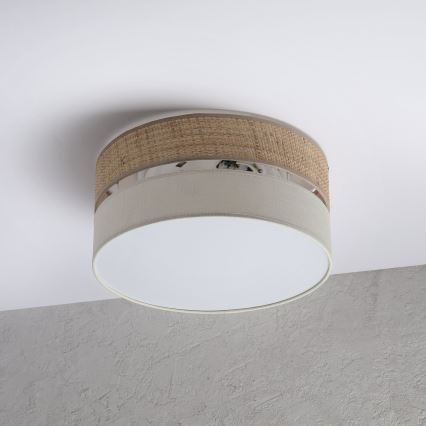 Lámpara de techo SIRJA DOUBLE BOHO 2xE14/15W/230V Ø 35 cm beige/crema