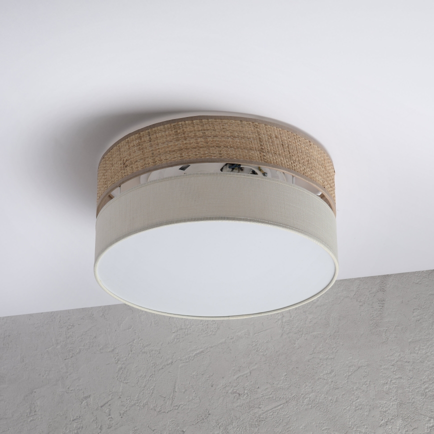 Lámpara de techo SIRJA DOUBLE BOHO 2xE14/15W/230V Ø 35 cm beige/crema