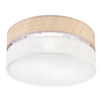 Lámpara de techo SIRJA DOUBLE BOHO 2xE14/15W/230V Ø 35 cm beige/crema