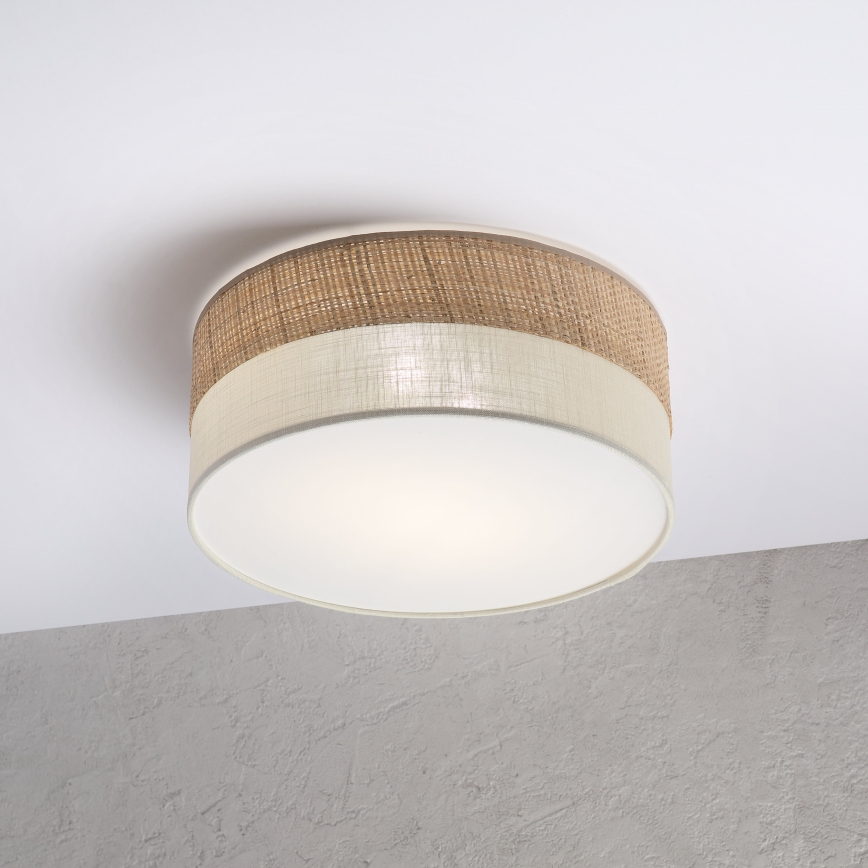 Lámpara de techo SIRJA DOUBLE BOHO 2xE14/15W/230V Ø 35 cm beige/crema