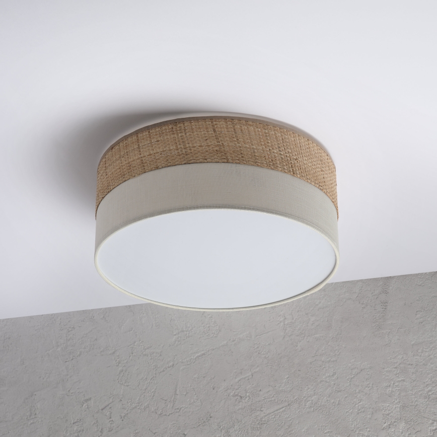 Lámpara de techo SIRJA DOUBLE BOHO 2xE14/15W/230V Ø 35 cm beige/crema
